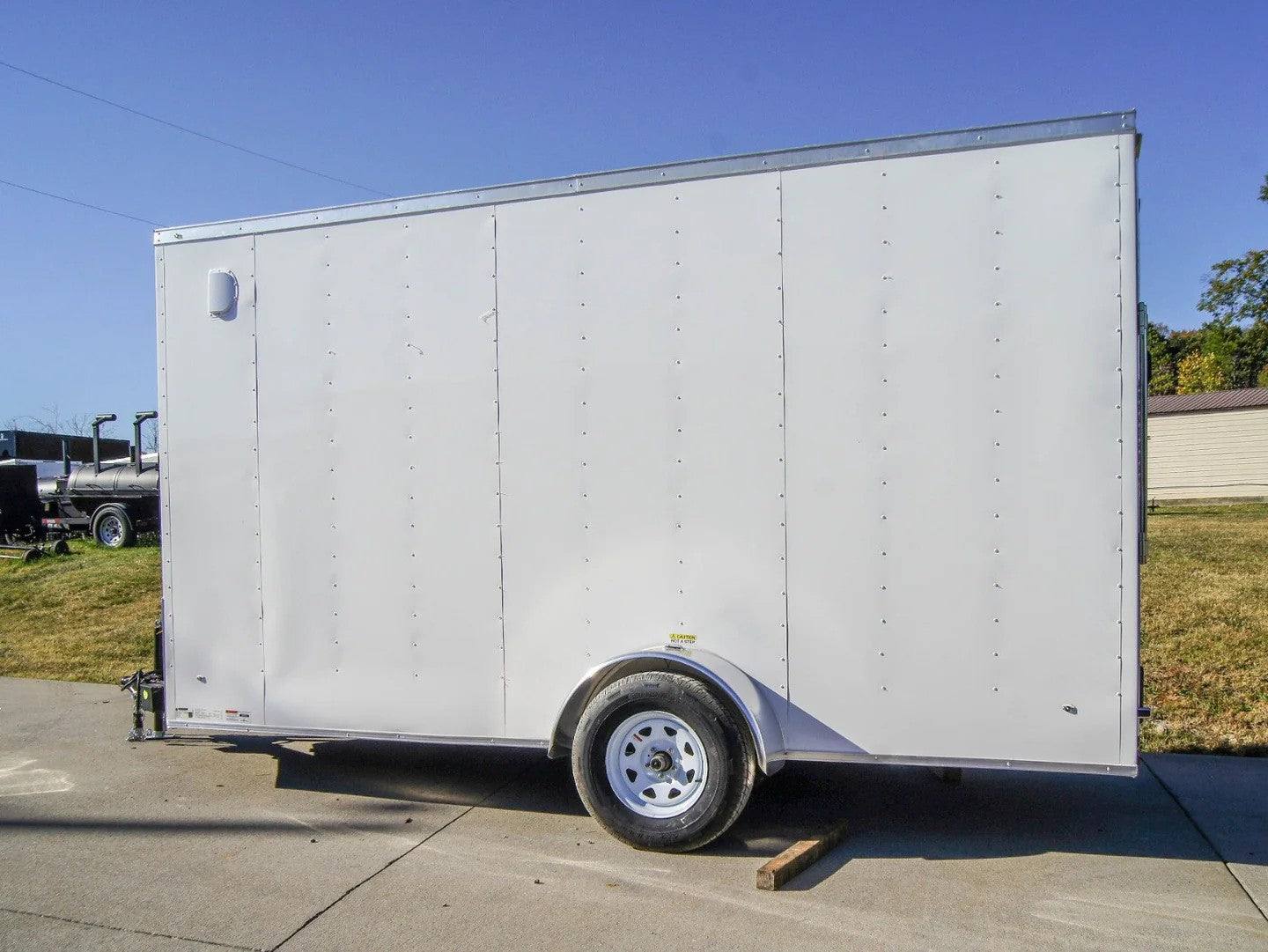 6×14 White Slant Top V-Nose Enclosed Trailer 3,500lb Axle - Image 6