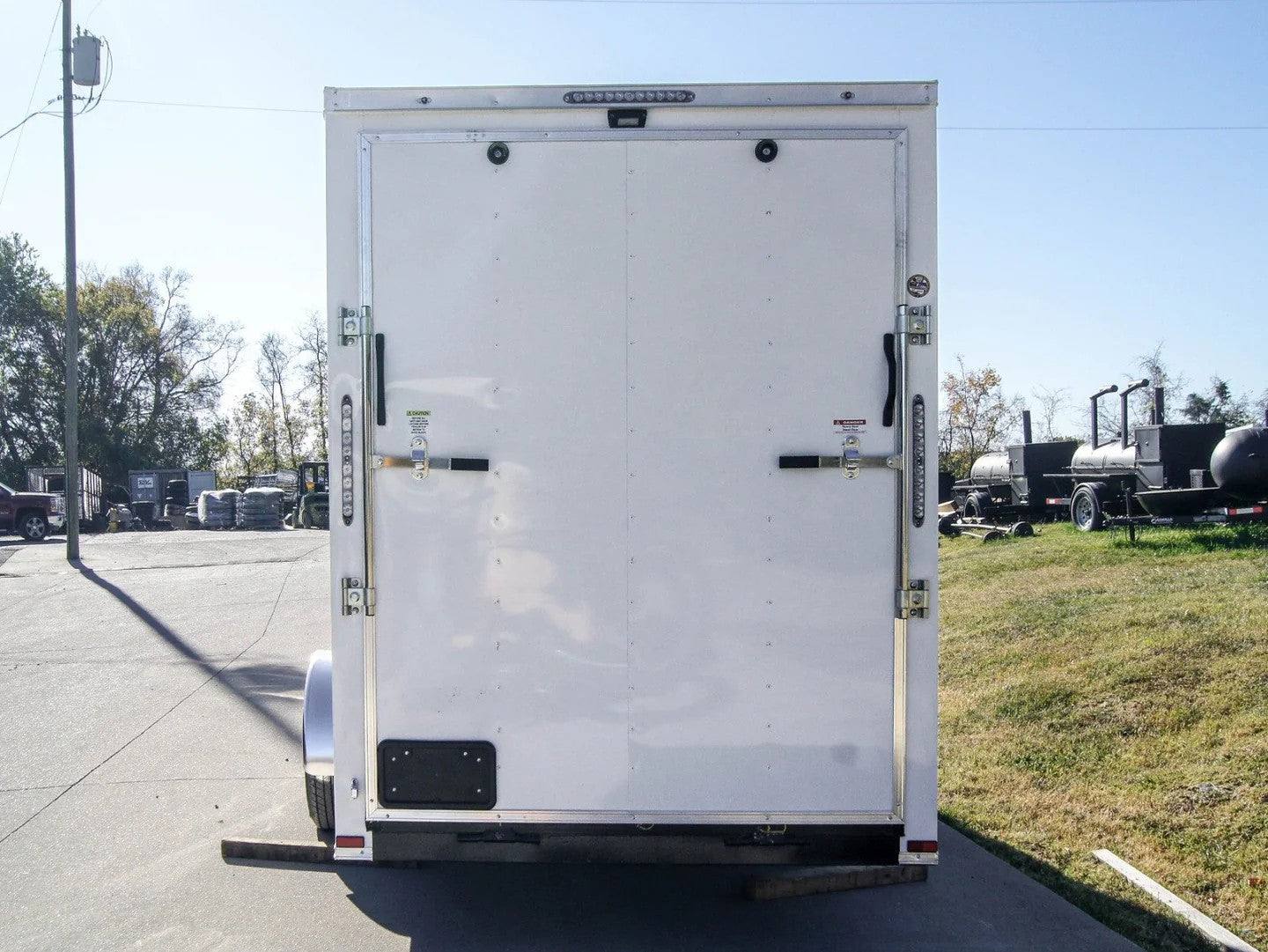 6×14 White Slant Top V-Nose Enclosed Trailer 3,500lb Axle - Image 4