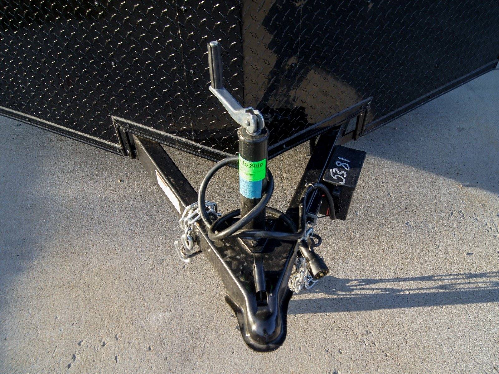 7×14 Enclosed Trailer Black V-Nose Blackout Package Storage (2) 3,500lb Axles - Image 7