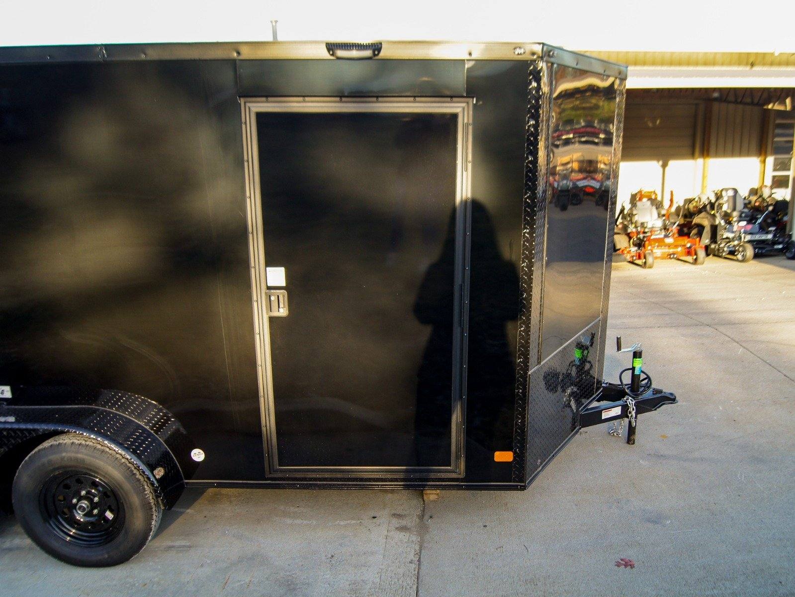 7×14 Enclosed Trailer Black V-Nose Blackout Package Storage (2) 3,500lb Axles - Image 17
