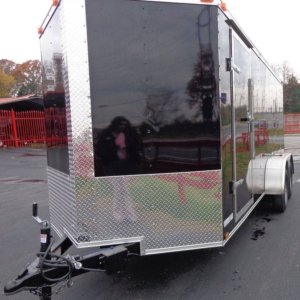 Enclosed Trailer 6’x16′ Black – V-Nose Cargo Equipment Car ATV Storage