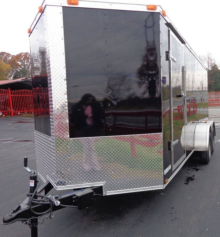 Enclosed Trailer 6’x16′ Black – V-Nose Cargo Equipment Car ATV Storage