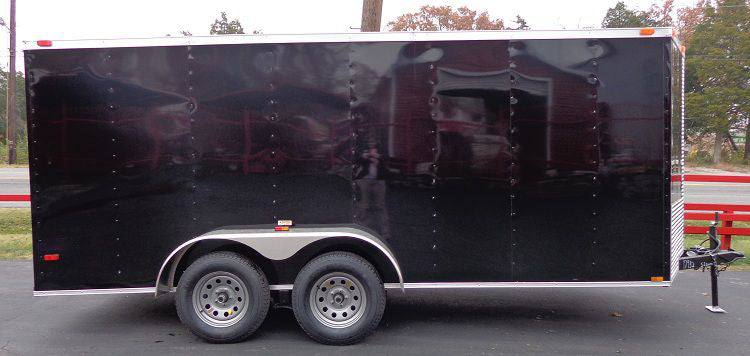 Enclosed Trailer 6’x16′ Black – V-Nose Cargo Equipment Car ATV Storage - Image 4