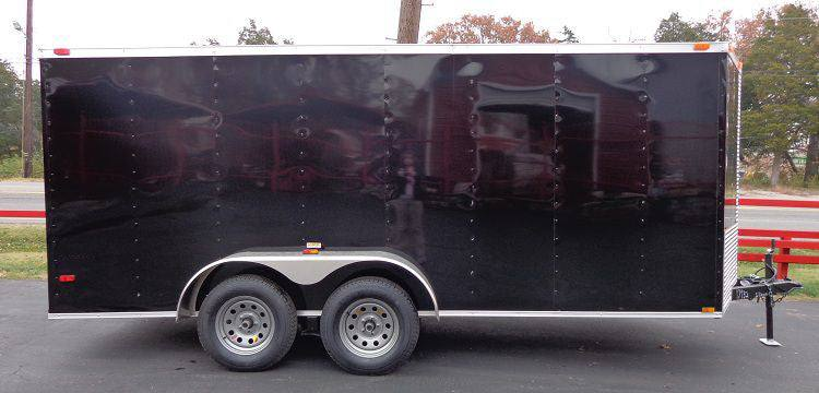 Enclosed Trailer 6’x16′ Black – V-Nose Cargo Equipment Car ATV Storage - Image 3