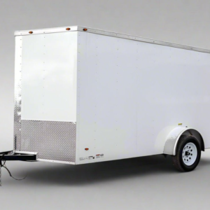 6×12 V-Nose Enclosed Trailer with Ramp and Side Door (1) 3,500lb Axle