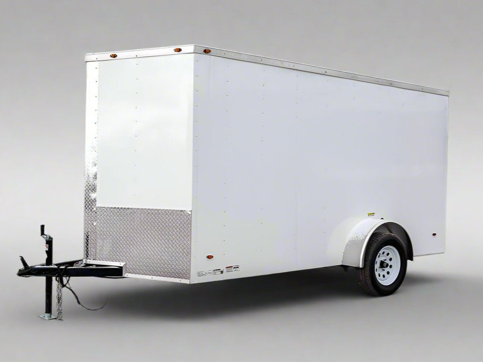 6×12 V-Nose Enclosed Trailer with Ramp and Side Door (1) 3,500lb Axle