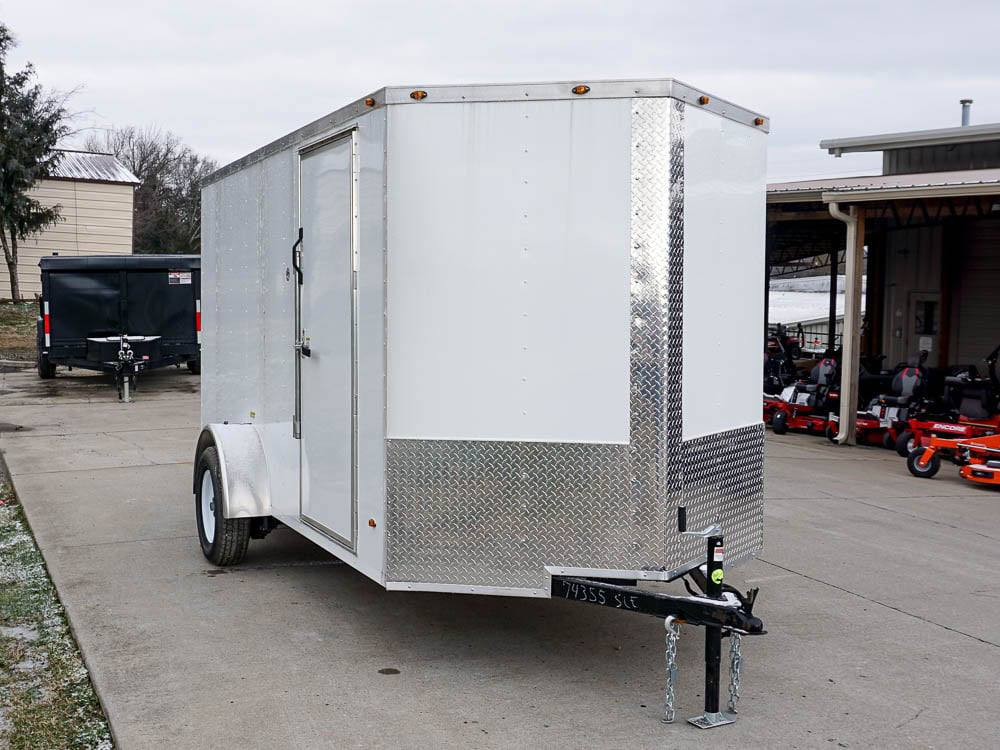 6×12 V-Nose Enclosed Trailer with Ramp and Side Door (1) 3,500lb Axle - Image 5