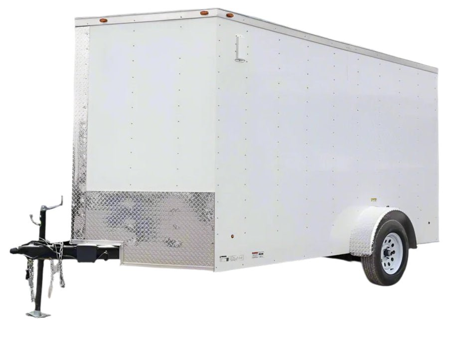 7×12 V-Nose Enclosed Trailer 3,500lb Axle with Ramp and Brakes