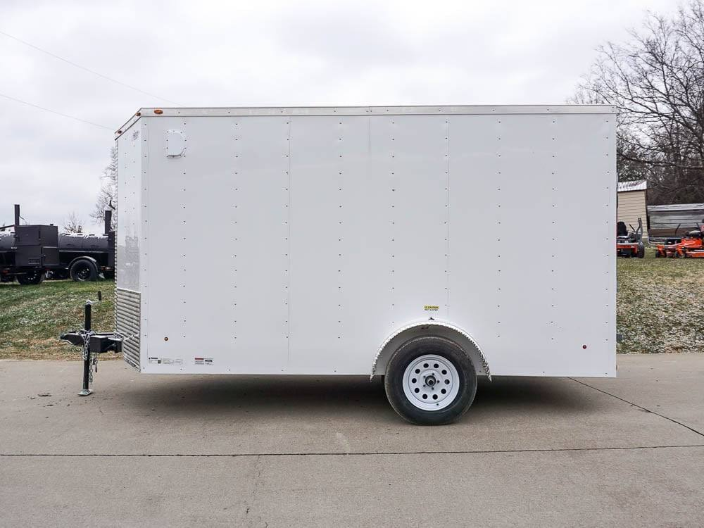 7×12 V-Nose Enclosed Trailer 3,500lb Axle with Ramp and Brakes - Image 4