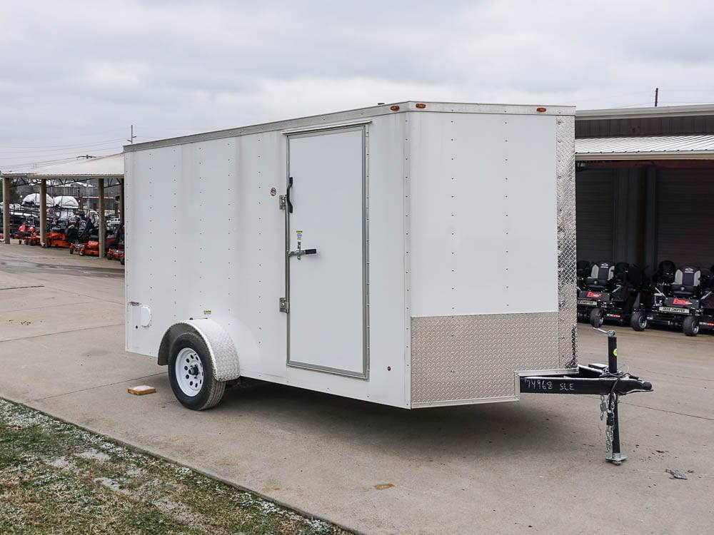 7×12 V-Nose Enclosed Trailer 3,500lb Axle with Ramp and Brakes - Image 7