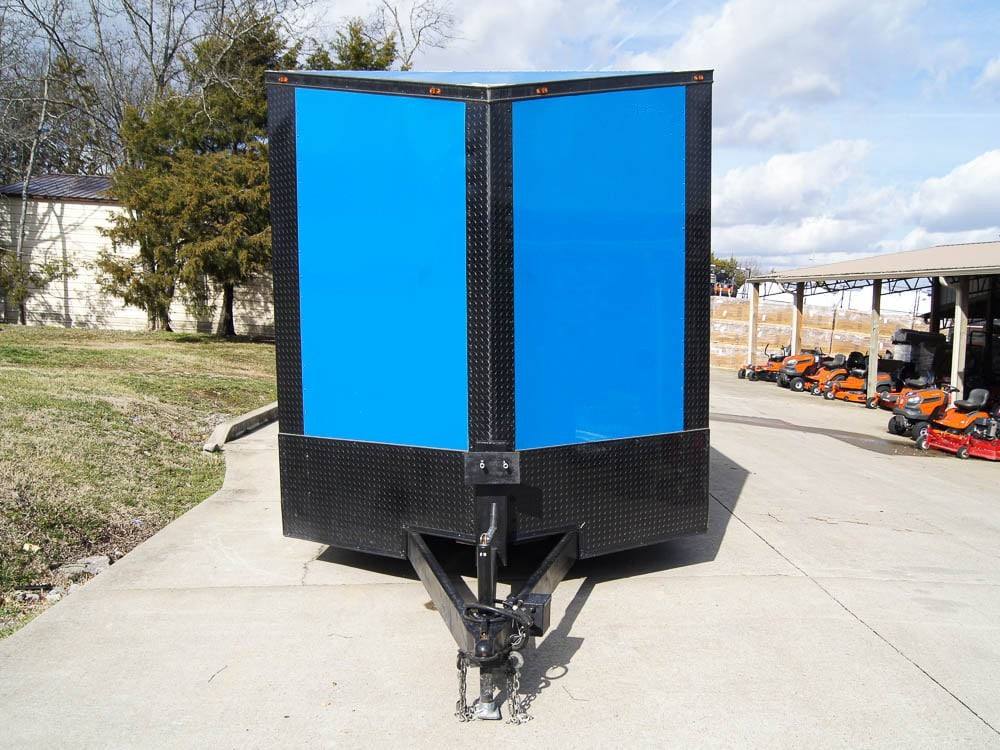 8.5×18 Blue V-Nose Slant Top Enclosed Trailer with Blackout Package - Image 3