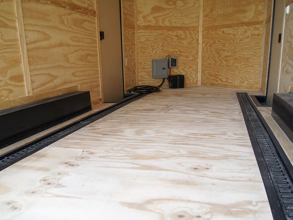 8.5×18 Blue V-Nose Slant Top Enclosed Trailer with Blackout Package - Image 23