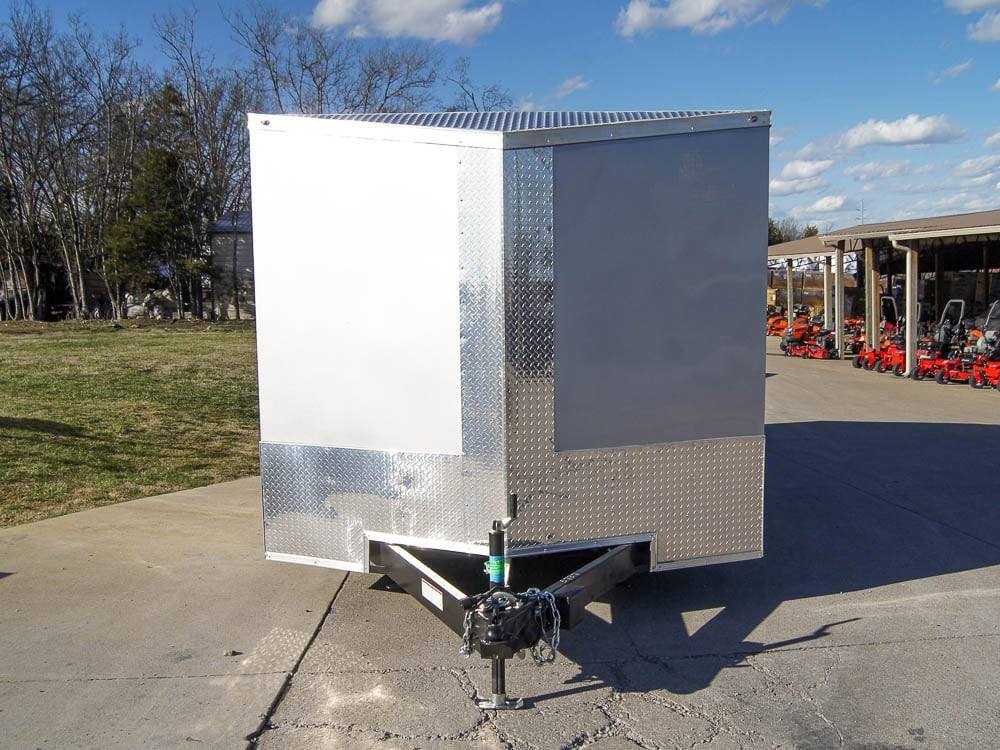 8.5×20 Silver V-Nose Slant Top Enclosed Trailer (2) 5200lb Axles - Image 2