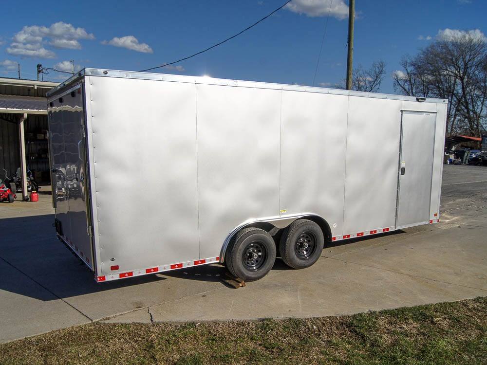 8.5×20 Silver V-Nose Slant Top Enclosed Trailer (2) 5200lb Axles - Image 8