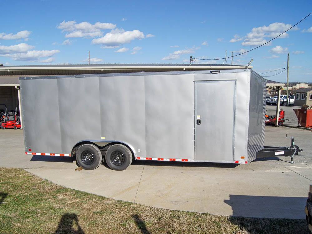 8.5×20 Silver V-Nose Slant Top Enclosed Trailer (2) 5200lb Axles - Image 9