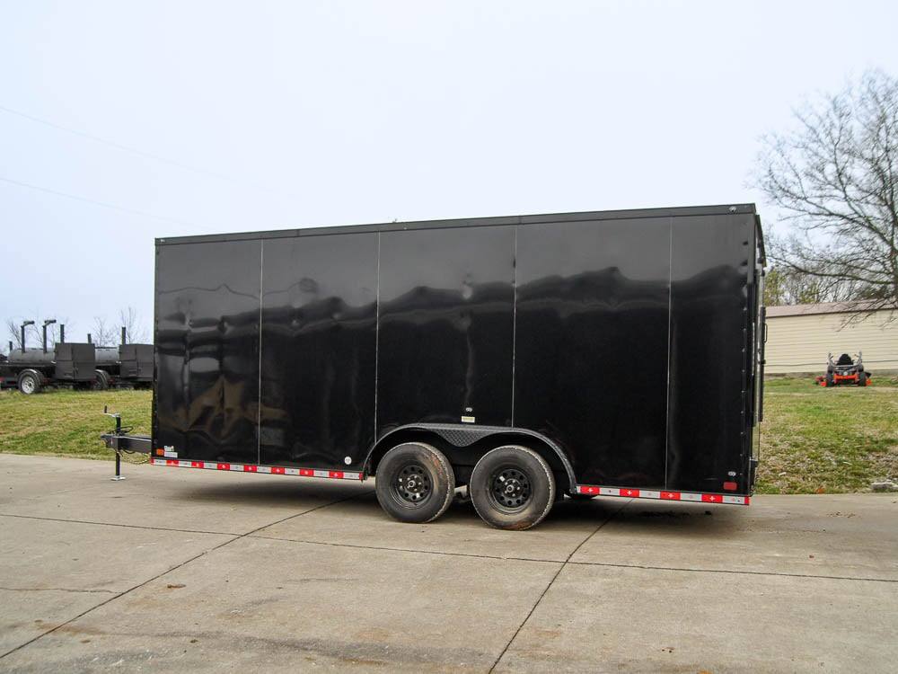 8.5×18 Black V-Nose Enclosed Trailer with Extended Tongue and Blackout Package (2) 3,500lb Axles - Image 3