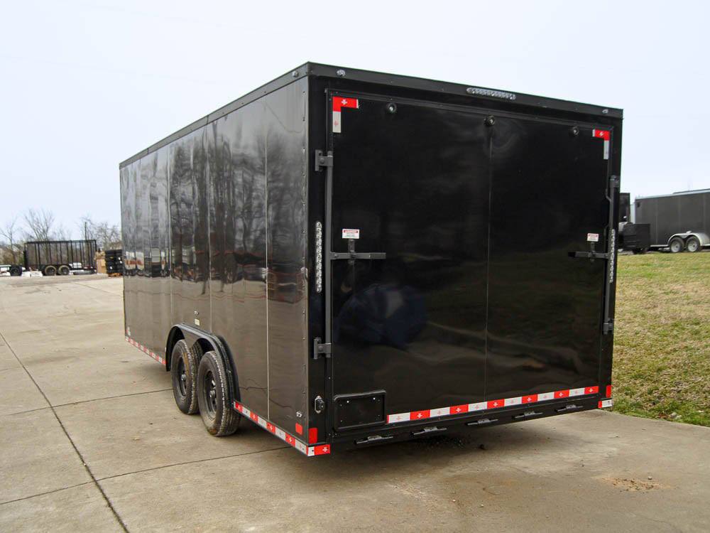 8.5×18 Black V-Nose Enclosed Trailer with Extended Tongue and Blackout Package (2) 3,500lb Axles - Image 4