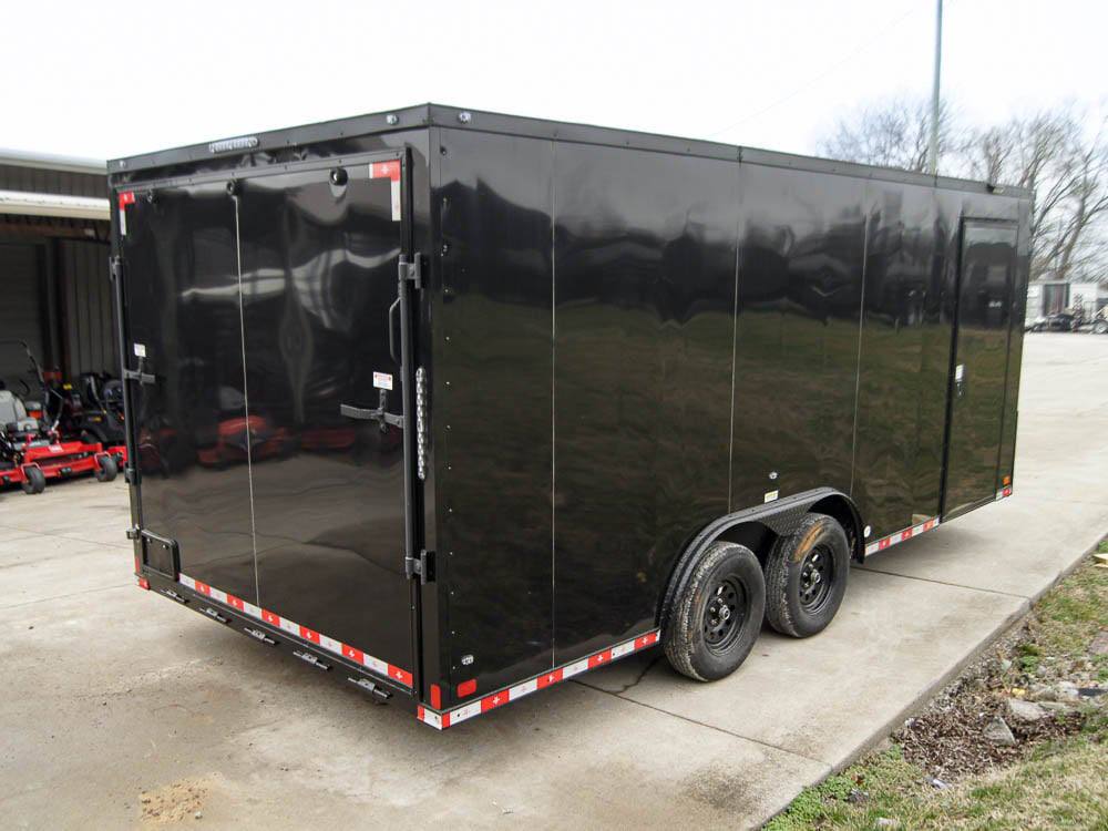 8.5×18 Black V-Nose Enclosed Trailer with Extended Tongue and Blackout Package (2) 3,500lb Axles - Image 5