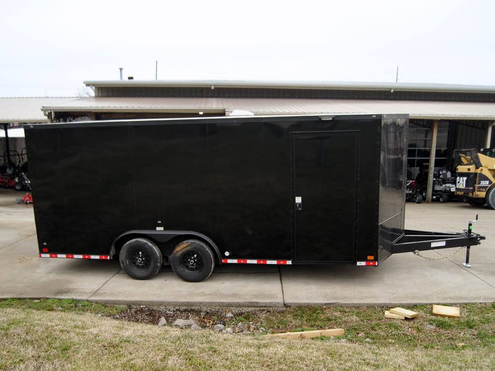 8.5×18 Black V-Nose Enclosed Trailer with Extended Tongue and Blackout Package (2) 3,500lb Axles - Image 6