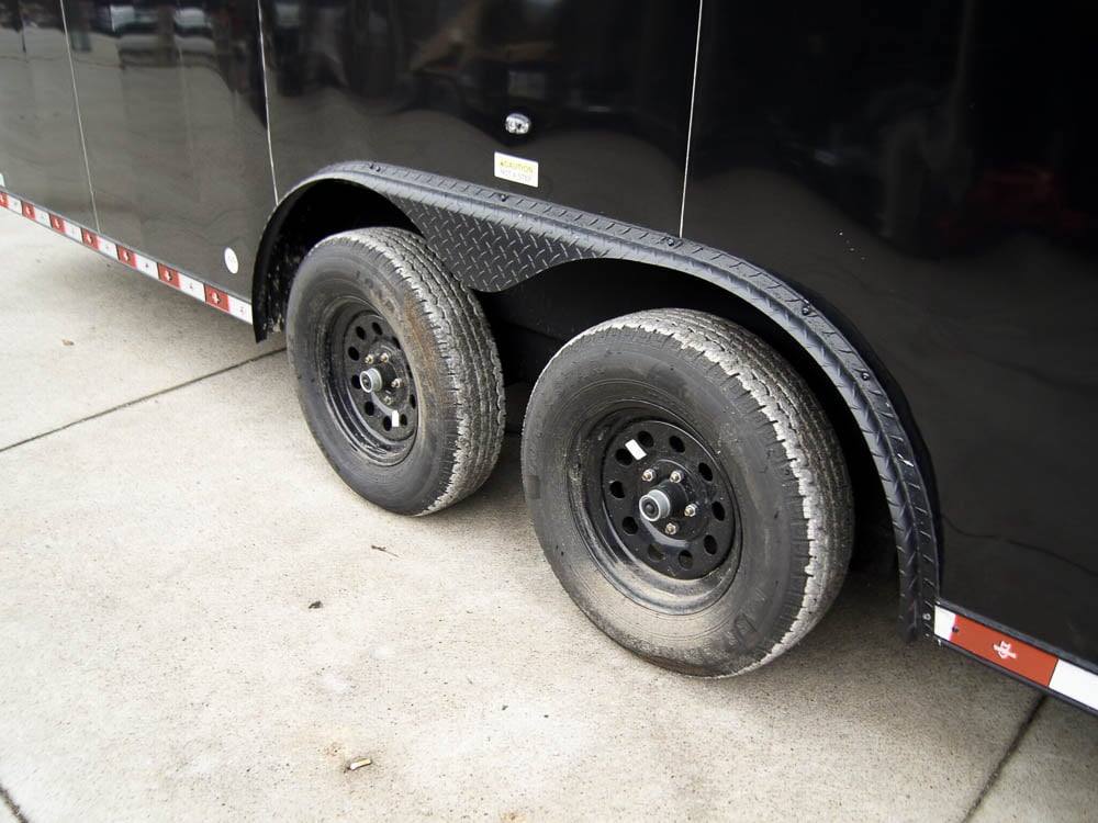 8.5×18 Black V-Nose Enclosed Trailer with Extended Tongue and Blackout Package (2) 3,500lb Axles - Image 12