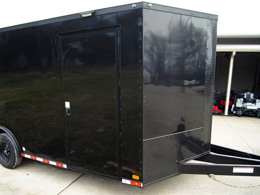 8.5×18 Black V-Nose Enclosed Trailer with Extended Tongue and Blackout Package (2) 3,500lb Axles - Image 7