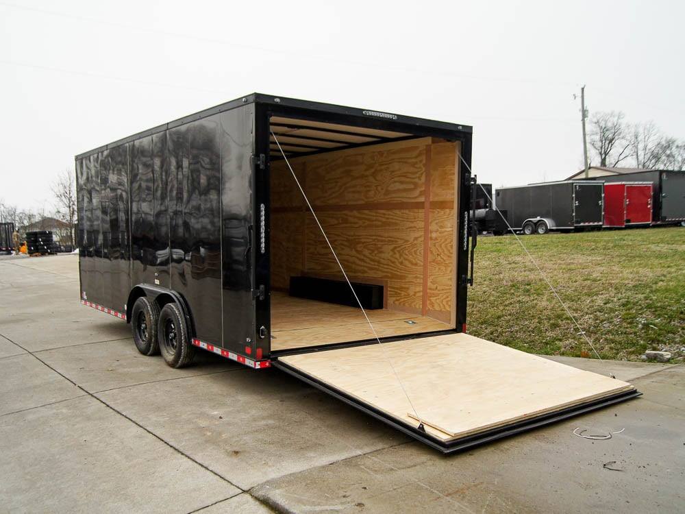 8.5×18 Black V-Nose Enclosed Trailer with Extended Tongue and Blackout Package (2) 3,500lb Axles - Image 8