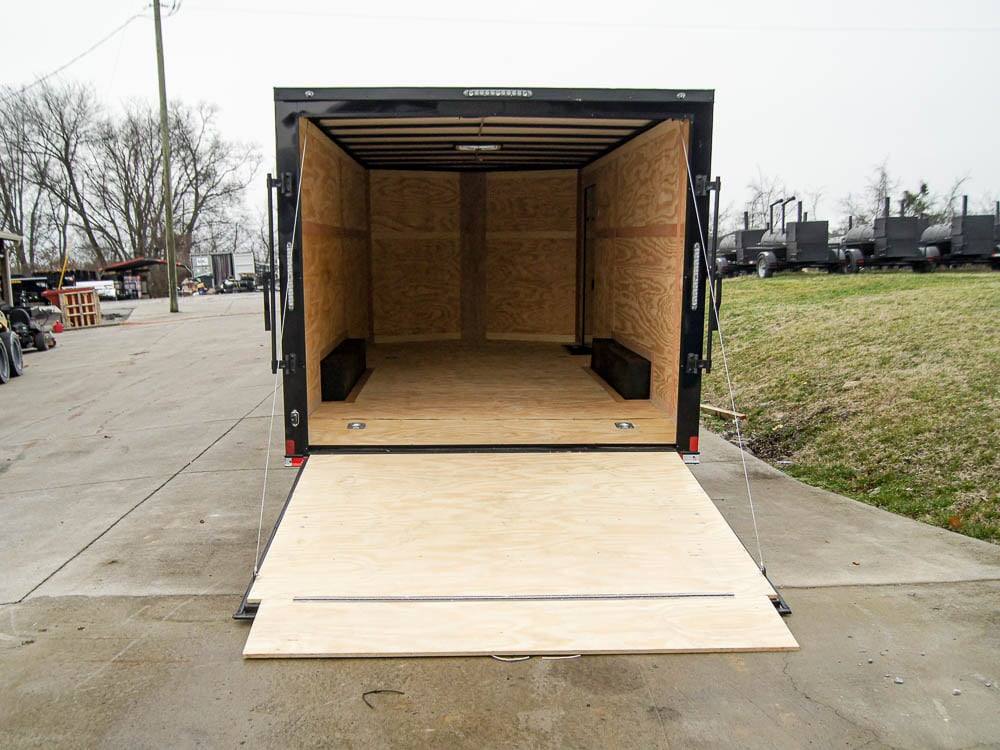 8.5×18 Black V-Nose Enclosed Trailer with Extended Tongue and Blackout Package (2) 3,500lb Axles - Image 9