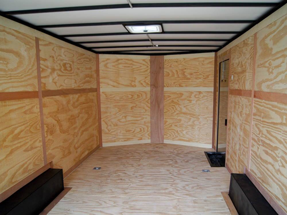 8.5×18 Black V-Nose Enclosed Trailer with Extended Tongue and Blackout Package (2) 3,500lb Axles - Image 14