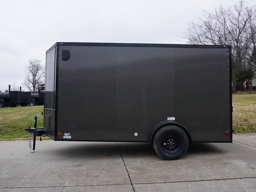 7×12 Enclosed Trailer Charcoal V-Nose Blackout Package 3,500lb Axle Storage - Image 4