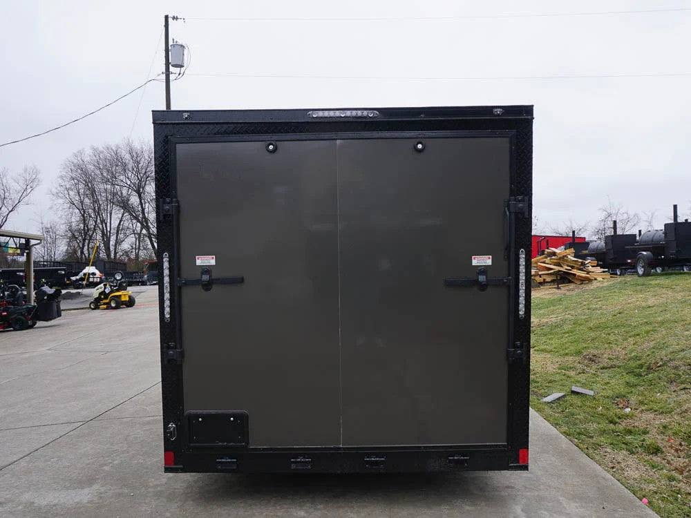 7×12 Enclosed Trailer Charcoal V-Nose Blackout Package 3,500lb Axle Storage - Image 6