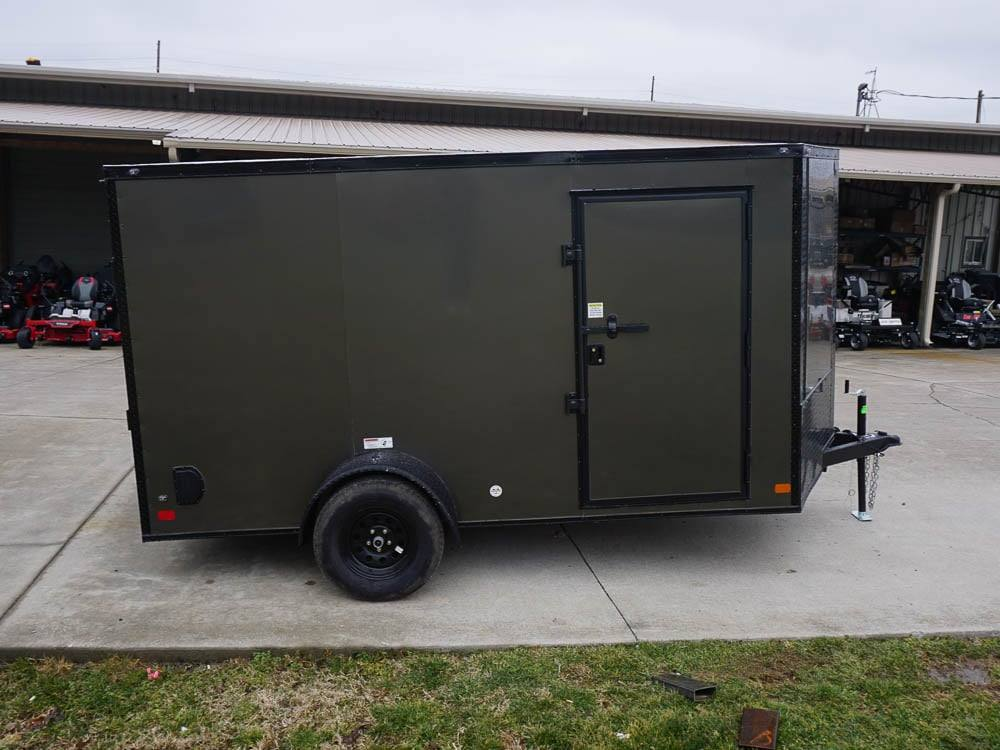 7×12 Enclosed Trailer Charcoal V-Nose Blackout Package 3,500lb Axle Storage - Image 8