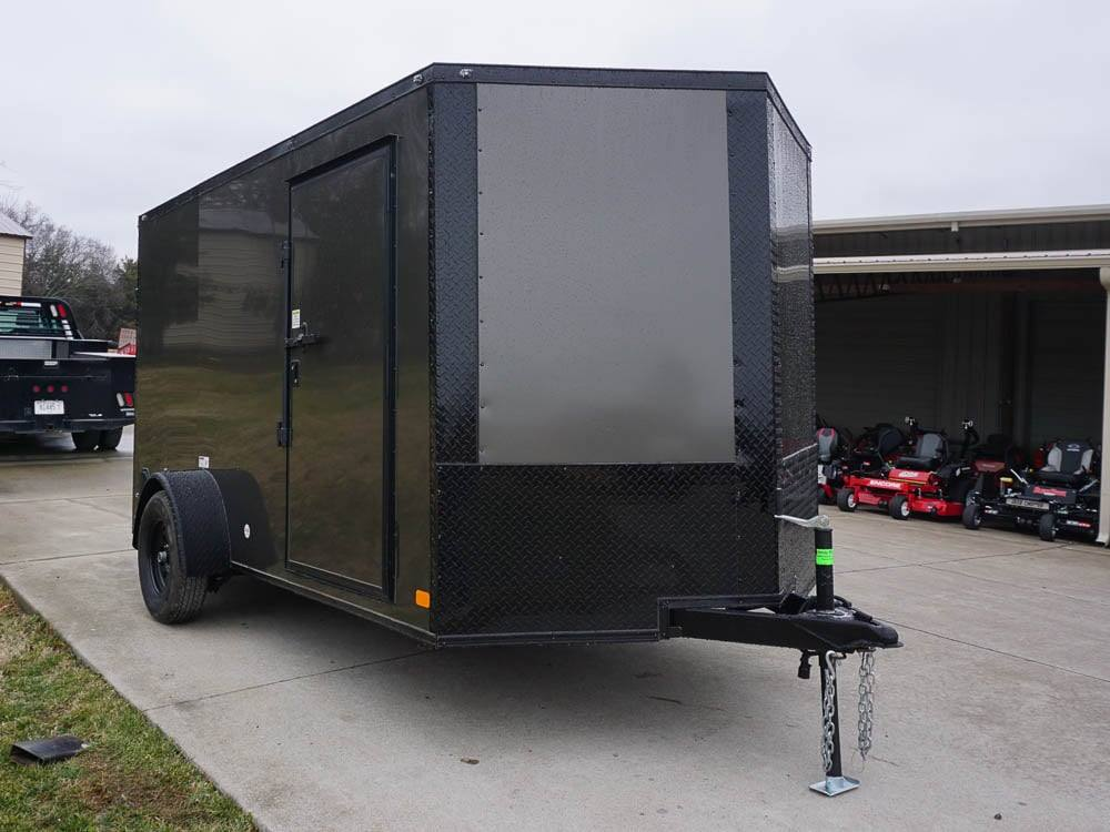7×12 Enclosed Trailer Charcoal V-Nose Blackout Package 3,500lb Axle Storage - Image 9
