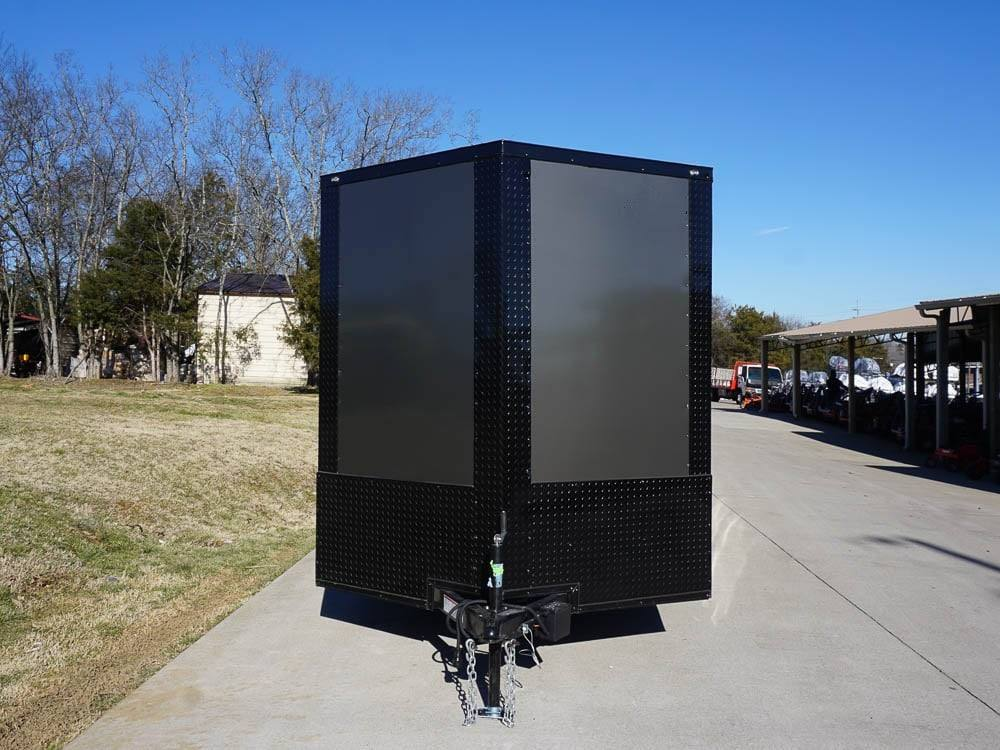 7×16 Enclosed Trailer Charcoal V-Nose Blackout Package Tandem Axle Storage - Image 2