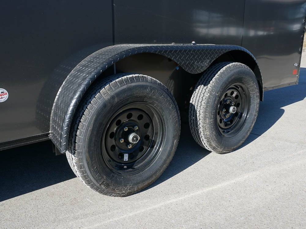 7×16 Enclosed Trailer Charcoal V-Nose Blackout Package Tandem Axle Storage - Image 10