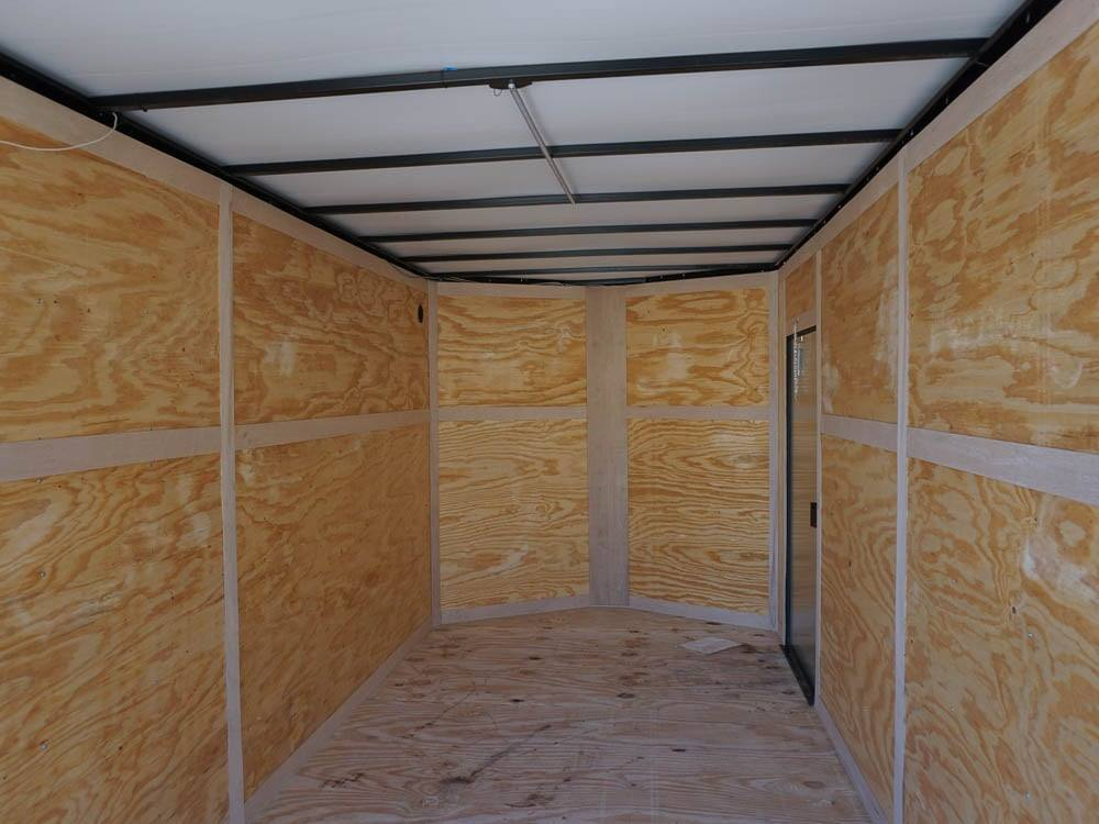 7×16 Enclosed Trailer Charcoal V-Nose Blackout Package Tandem Axle Storage - Image 14