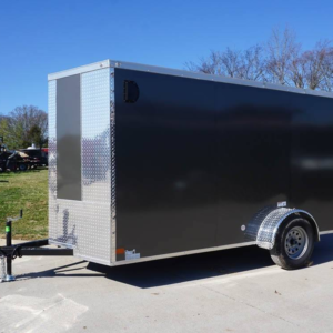 Enclosed Trailer 6′ X 12′ Charcoal- V-Nose 3,500 lb. Axle Storage