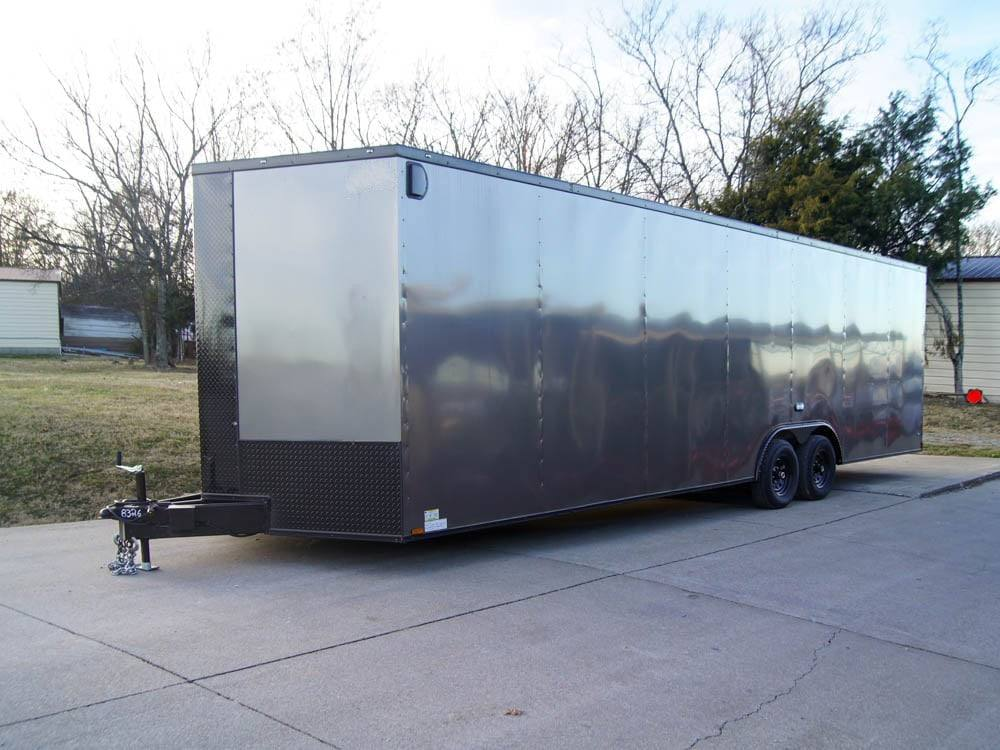 8.5×28 V-Nose Enclosed Trailer Black Out Package (2) 5,200lb Axles