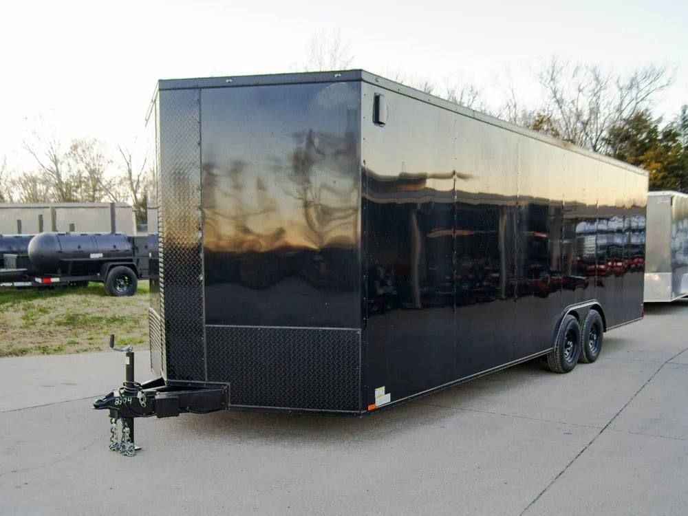8.5×24 Black V-Nose Enclosed Trailer Blackout Pkg (2) 5,200lb Axles - Image 3