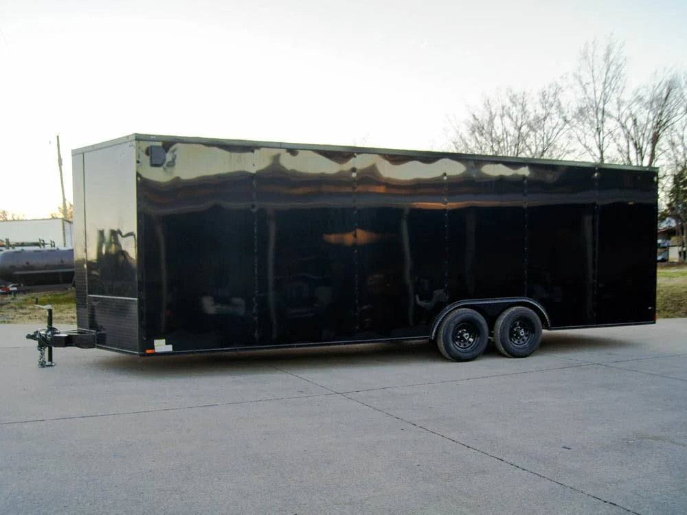 8.5×24 Black V-Nose Enclosed Trailer Blackout Pkg (2) 5,200lb Axles - Image 4