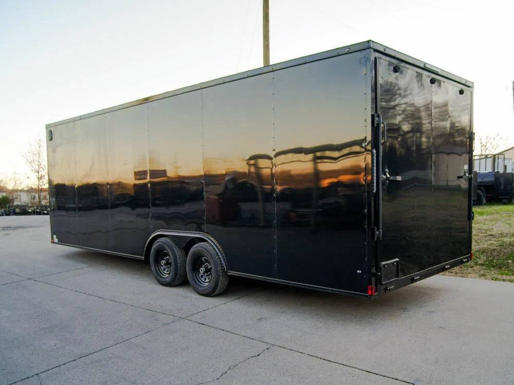 8.5×24 Black V-Nose Enclosed Trailer Blackout Pkg (2) 5,200lb Axles - Image 5