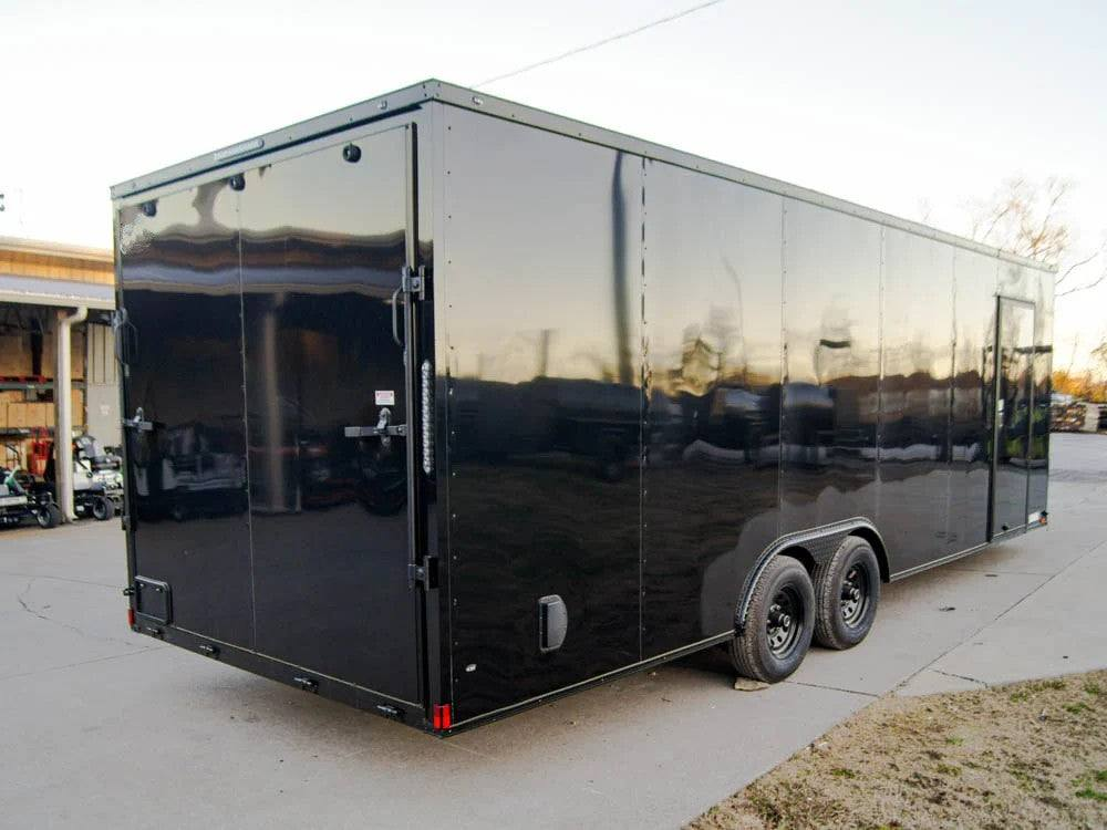 8.5×24 Black V-Nose Enclosed Trailer Blackout Pkg (2) 5,200lb Axles - Image 7