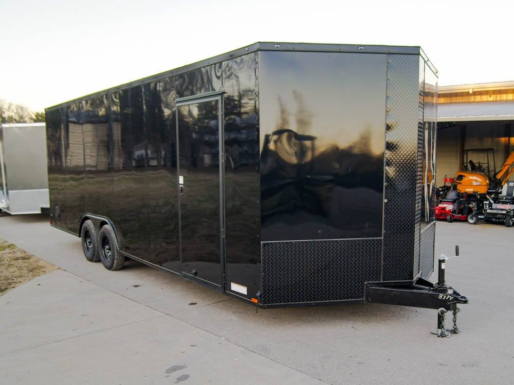 8.5×24 Black V-Nose Enclosed Trailer Blackout Pkg (2) 5,200lb Axles - Image 6