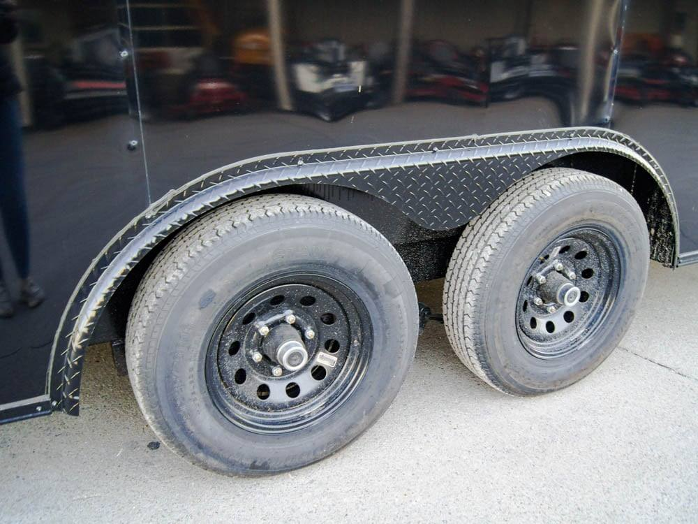 8.5×24 Black V-Nose Enclosed Trailer Blackout Pkg (2) 5,200lb Axles - Image 9