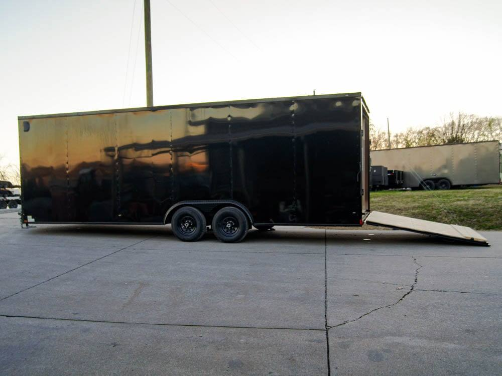 8.5×24 Black V-Nose Enclosed Trailer Blackout Pkg (2) 5,200lb Axles - Image 14
