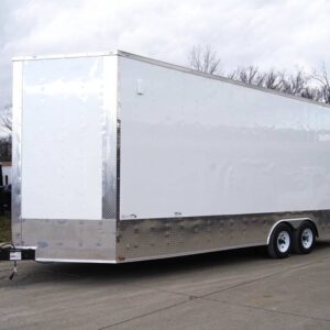 8.5×24 White V-Nose Enclosed Trailer 9ft Interior (2) 5,200lb Axles