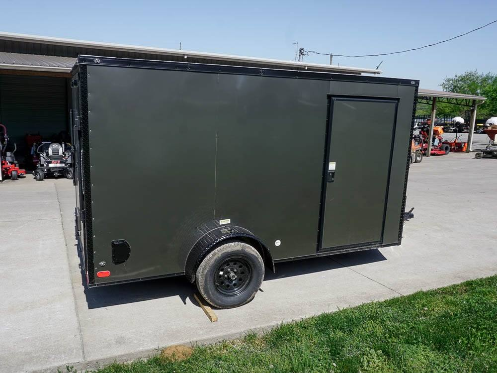 6×12 Enclosed Trailer Charcoal V-Nose Blackout Package 3,500lb Axle Storage - Image 8