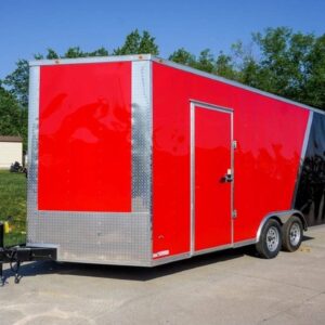 8.5×18 Custom Two-Tone Enclosed Trailer with Rubber Floor Storage