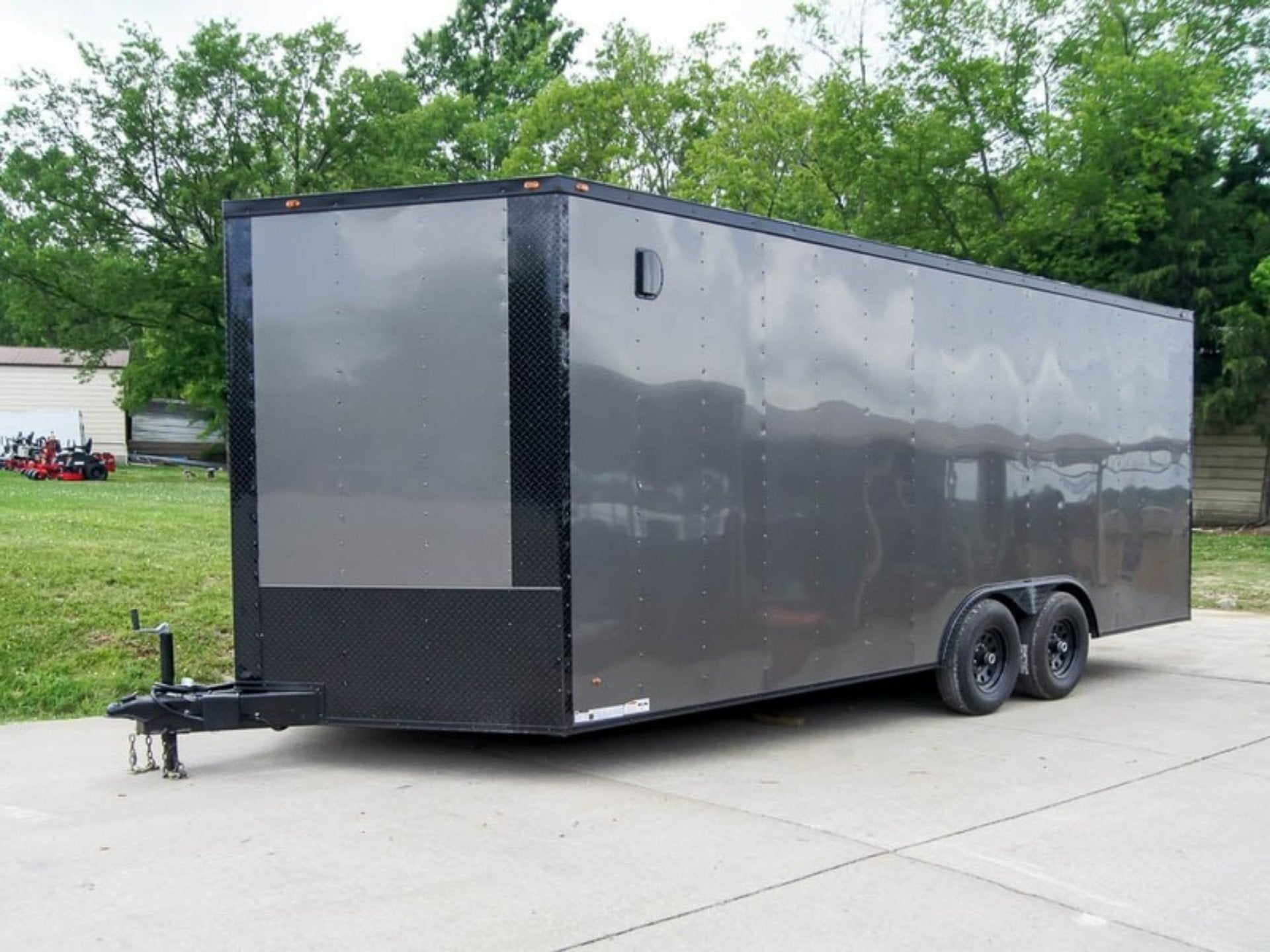 8.5×20 Charcoal Enclosed Trailer with Blackout Package (2) 5200lb Axles Storage
