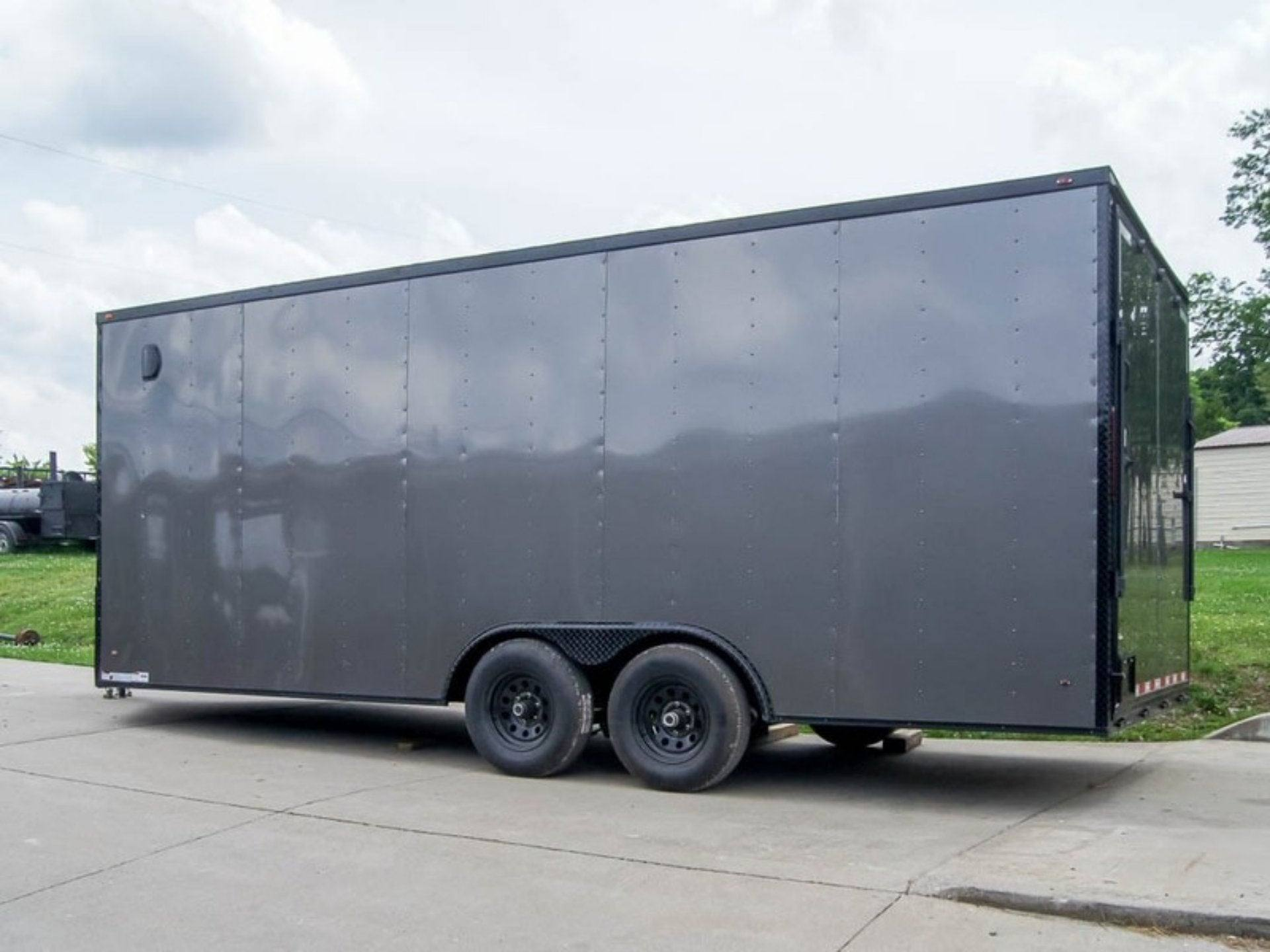8.5×20 Charcoal Enclosed Trailer with Blackout Package (2) 5200lb Axles Storage - Image 4