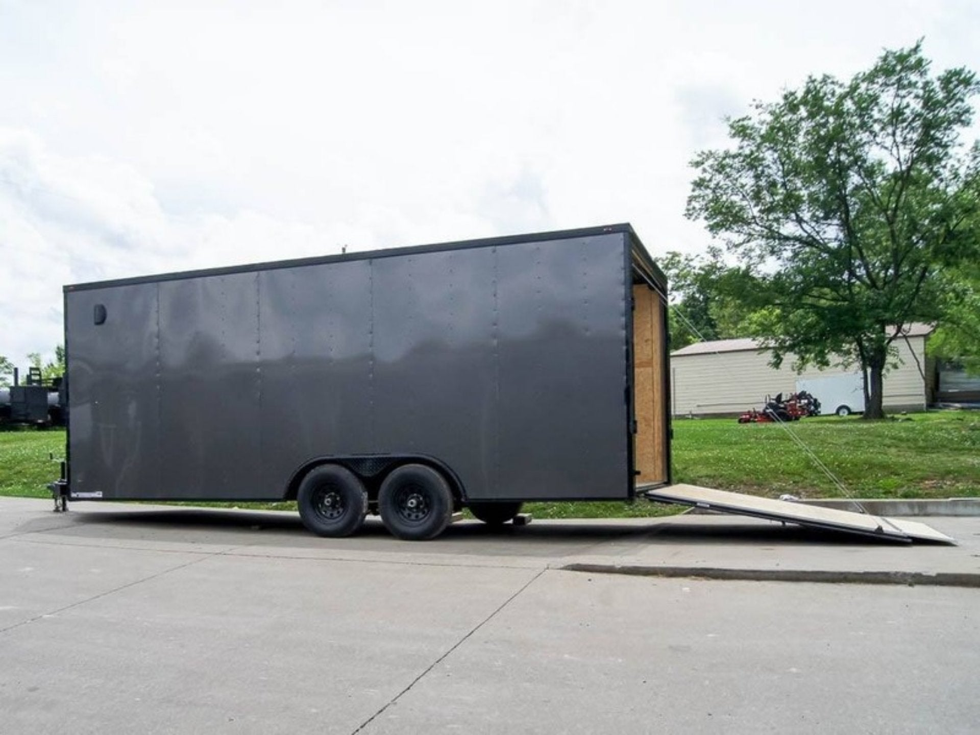 8.5×20 Charcoal Enclosed Trailer with Blackout Package (2) 5200lb Axles Storage - Image 8